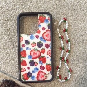 WILDFLOWer Fruit Pattern Phone Case with Beaded Strap
